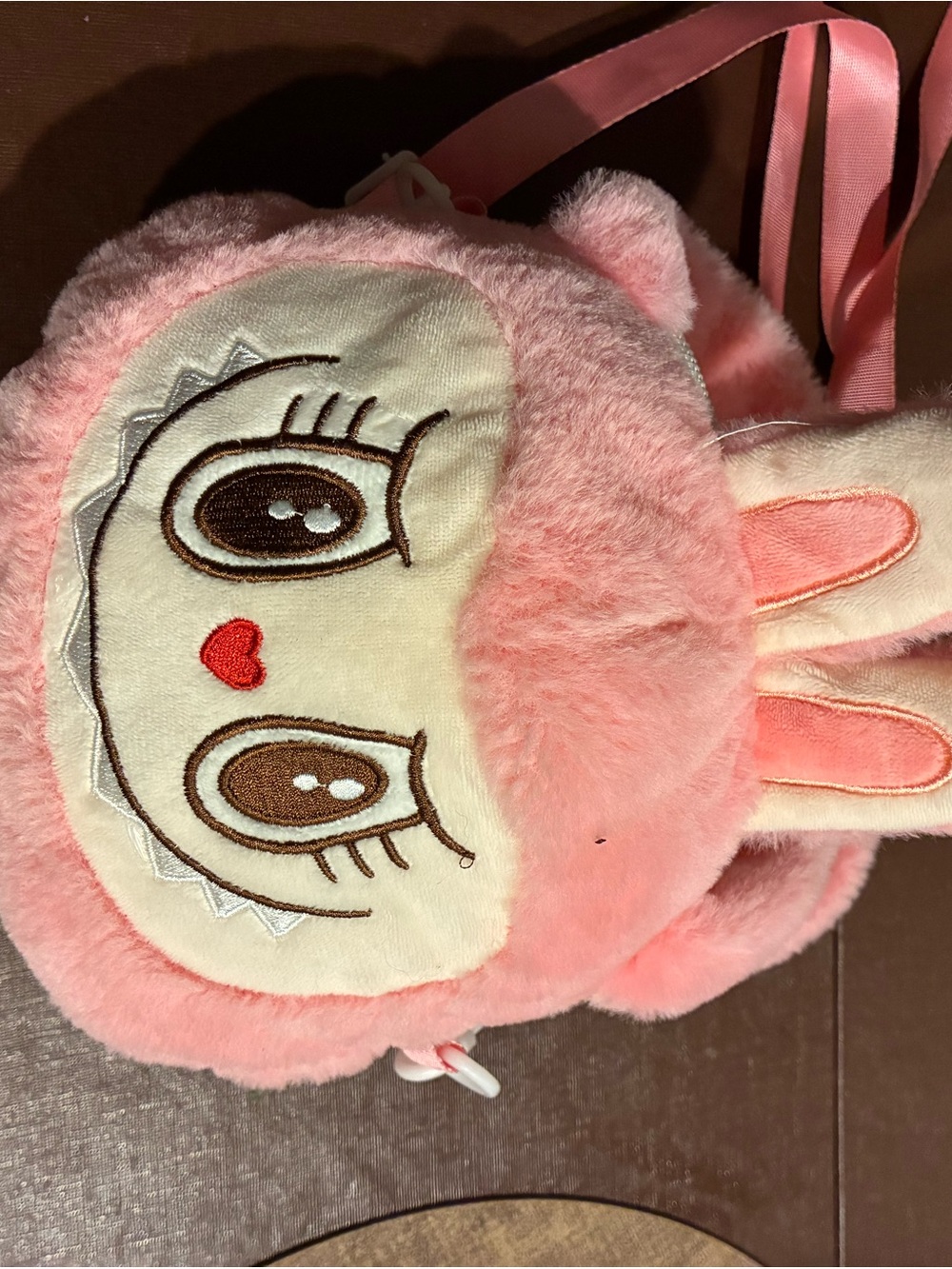 Plush Pink Labubu Kids Crossbody Purse